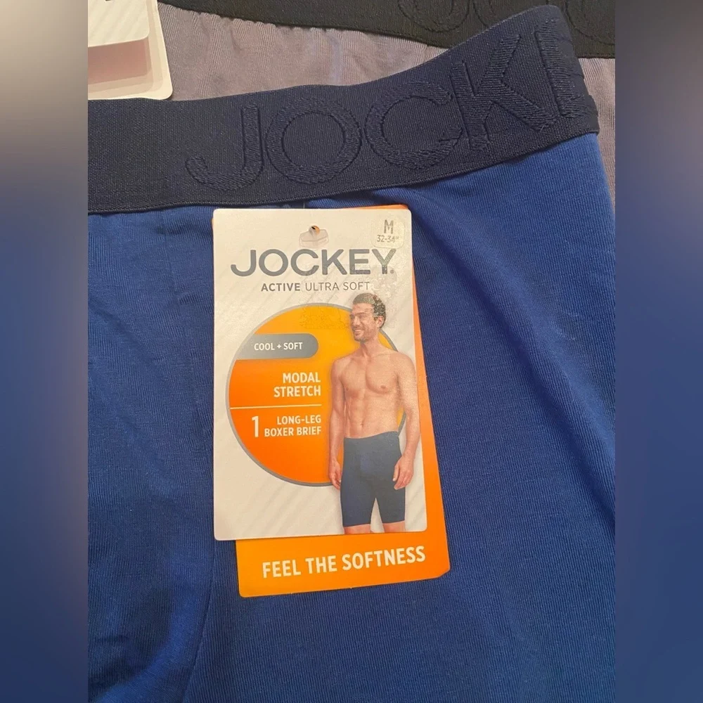 JOCKEY 2 PAIR LONG LEG BOXER BRIEFS ACTIVE ULTRA SOFT MODAL STRETCH MEDIUM 32-34
